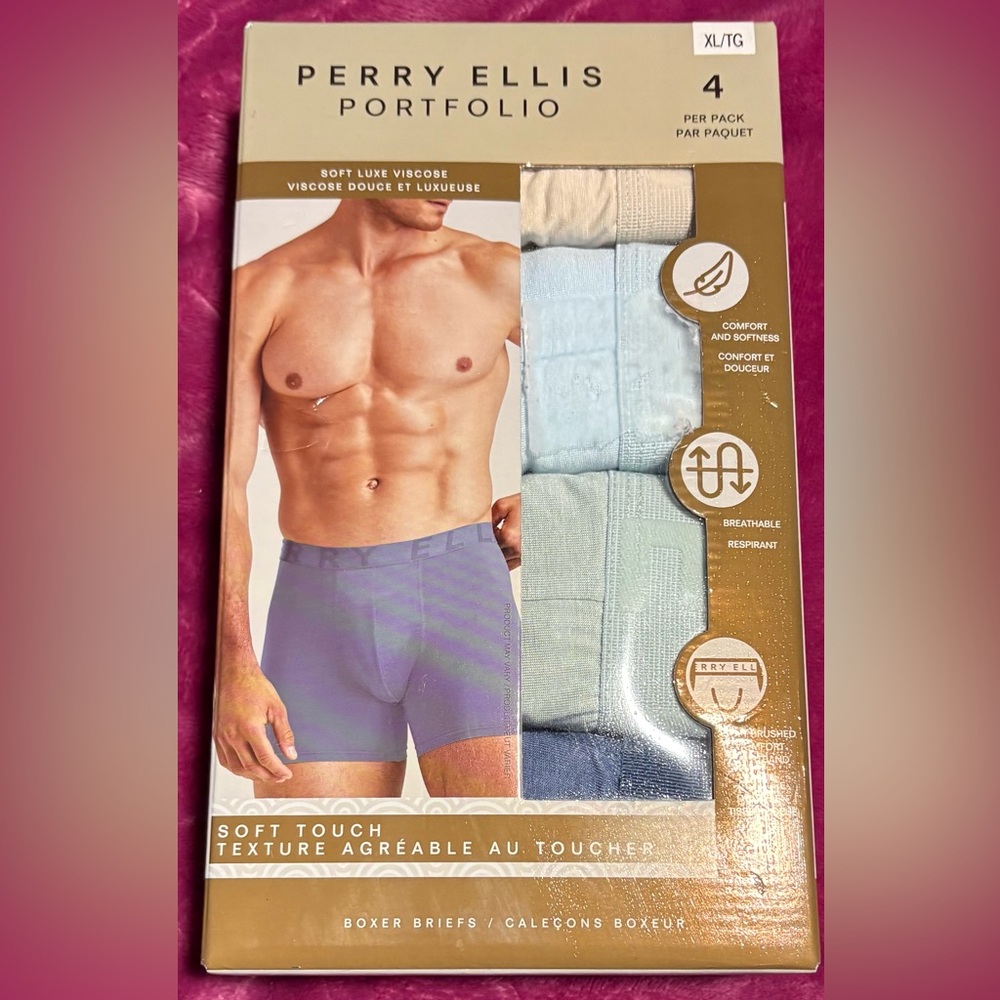 Perry Ellis Men's Boxer Briefs - 4 colors in XL
